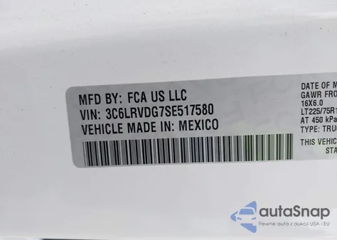 2025 Ram Promaster 2500 Tradesman High Roof 159 Wb W/Pass Seat from USA, damaged, VIN 3C6LRVDG7SE517580